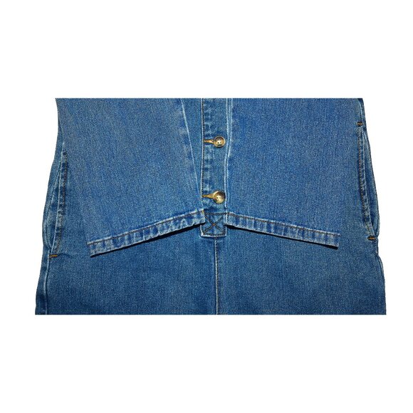 Fashion Nova Oversized Denim Long-Sleeve Button-Up Short Jumpsuit w/ Pockets XS - Picture 5 of 11